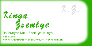 kinga zsemlye business card